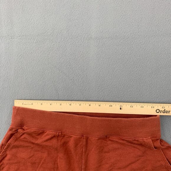 Nike Yoga Luxe Womens Small Cropped Fleece Pants Fall Brown Wide Leg Stretch - Picture 11 of 16